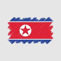 pinceladas de bandeira da coreia do norte. bandeira nacional vetor