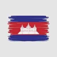 vetor de escova de bandeira do camboja. bandeira nacional