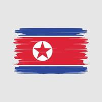 vetor de pincel de bandeira da coreia do norte. bandeira nacional