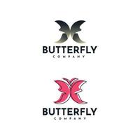 definir design de logotipo de borboleta vetor
