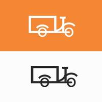 ícone de linha de vetor de bicicleta de carga