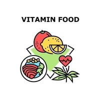 ilustração de cor de conceito de vetor de comida vitamínica