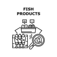 ilustração de conceito de vetor de produtos de peixe preto