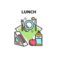 ilustração de cor de conceito de vetor de lanche de almoço