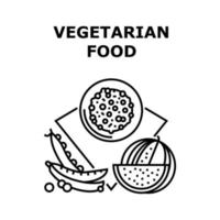 ilustração de conceito de vetor de comida vegetariana preta