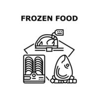 ilustração de conceito de vetor de alimentos congelados preto