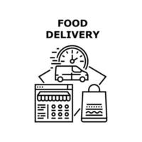 ilustração de conceito de vetor de entrega de comida preta
