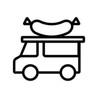 vetor de ícone de caminhão de comida. ilustração de símbolo de contorno isolado