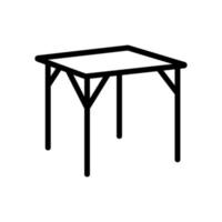 ilustração de contorno de vetor de ícone de mesa de suporte de jardim de madeira