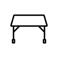 ilustração de contorno de vetor de ícone de vista de mesa de jardim de madeira