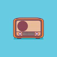 ilustração de rádio retrô com detalhes vetor