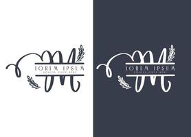 modelo de design de logotipo floral minimalista letra m vetor