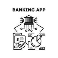 ilustração de cor de conceito de vetor de aplicativo bancário