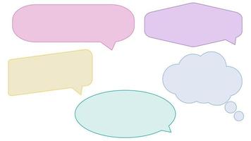 conjunto de bolha de fala colorida em branco, caixa de conversa, chatbox, caixa de fala, caixa de mensagem, bolha de nuvem vetor