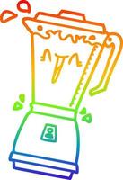 desenho de linha de gradiente de arco-íris zumbindo processador de alimentos de desenho animado vetor