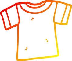 camiseta de desenho animado de desenho de linha gradiente quente vetor