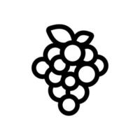 vetor de ícone de uvas. ilustração de símbolo de contorno isolado