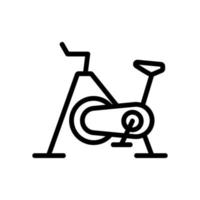 ilustração de contorno de vetor de ícone de máquina de treinamento de bicicleta ergométrica