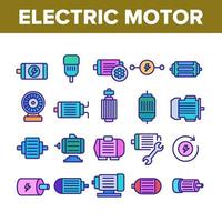 conjunto de ícones de coleção de ferramentas de motor eletrônico vetor