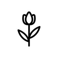 vetor de ícone de flor. ilustração de símbolo de contorno isolado