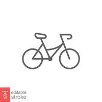 ícone de bicicleta. estilo de contorno simples. bicicleta, corrida, conceito de transporte. ilustração em vetor linha fina isolada no fundo branco. curso editável eps 10.