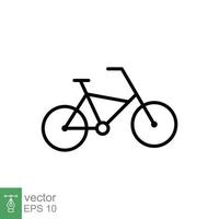 ícone de bicicleta. estilo de contorno simples. bicicleta, corrida, conceito de transporte. ilustração em vetor linha fina isolada no fundo branco. eps 10.