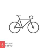 ícone de bicicleta. estilo de contorno simples. bicicleta, corrida, conceito de transporte. ilustração em vetor linha fina isolada no fundo branco. curso editável eps 10.