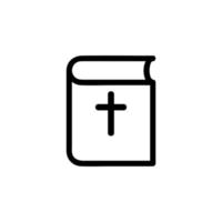 vetor de ícone da Bíblia. ilustração de símbolo de contorno isolado