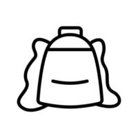 ilustração de contorno de vetor de ícone de mochila de viagem com babados