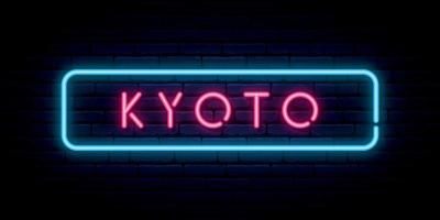 kyoto sinal de néon. vetor