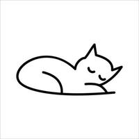 modelo de logotipo de gato dormindo. sinal e símbolo de gato. vetor
