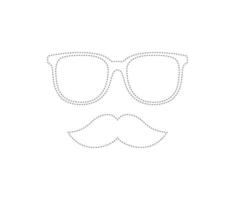 planilha de rastreamento de bigode e óculos para crianças vetor