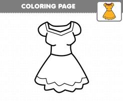 jogo de educação para crianças página de colorir roupas usáveis de desenhos animados vestido planilha imprimível vetor