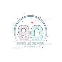 Celebração do aniversário de 90 anos, design moderno de 90 anos vetor