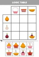 jogo de educação para crianças mesa lógica dos desenhos animados cebola vegetal alho chalota combinar com cesta correta planilha imprimível