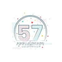Celebração de aniversário de 57 anos, design moderno de 57 anos vetor