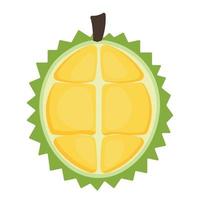 mão desenhada durian maduro ícone de ilustração vetorial de clipart de frutas animadas vetor