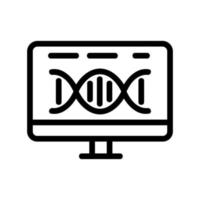 vetor de ícone de monitor de DNA. ilustração de símbolo de contorno isolado