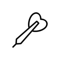 vetor de ícone de dardo. ilustração de símbolo de contorno isolado