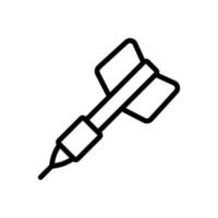 vetor de ícone de dardo. ilustração de símbolo de contorno isolado