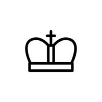 coroa com vetor de ícone de diamantes. ilustração de símbolo de contorno isolado