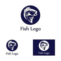 modelo de logotipo de design de ícone abstrato de peixe, símbolo de vetor criativo do clube de pesca ou loja online.