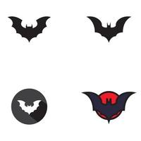 logotipo da silhueta do mamífero voador simples animal morcego. vetor