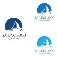 vetor de modelo de logotipo de barco à vela