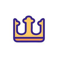 vetor de ícone do rei coroa. ilustração de símbolo de contorno isolado