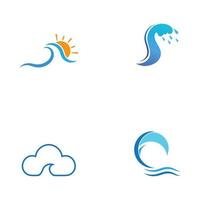 logotipo da onda de água e logotipo da onda do mar ou ondas de água da praia, com conceito de design vetorial. vetor