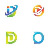 d letter logo, minimalista simples, criativo e moderno. vetor