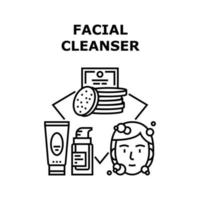 ilustração de conceito de vetor de limpeza facial preta