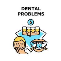 ilustração de cor de conceito de vetor de problemas dentários