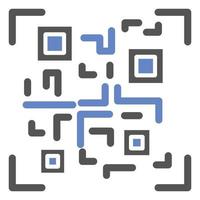 estilo de ícone de código qr vetor